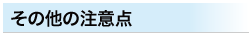 その他注意事項